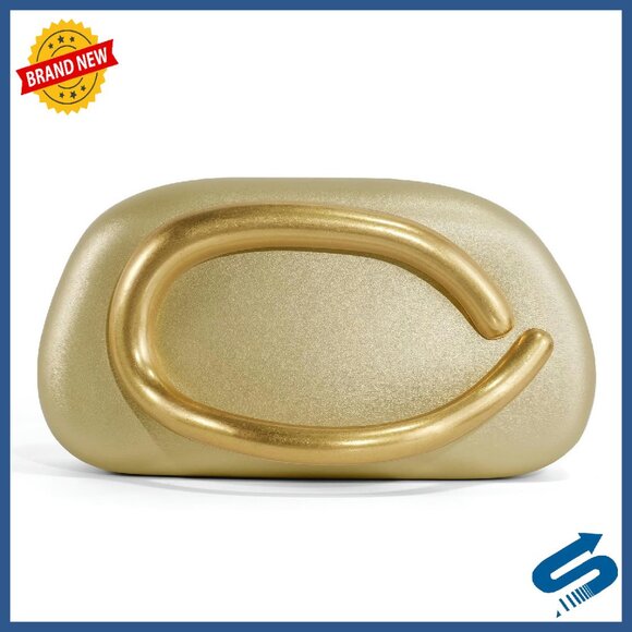 Handbags - PU Leather Evening Clutch with Chain Strap, Magnetic Closure, 7.5x3x4.3in